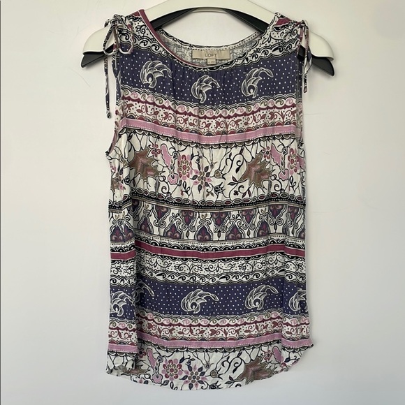LOFT Purple and Pink Sleeveless Tank Top Medium - Picture 3 of 15